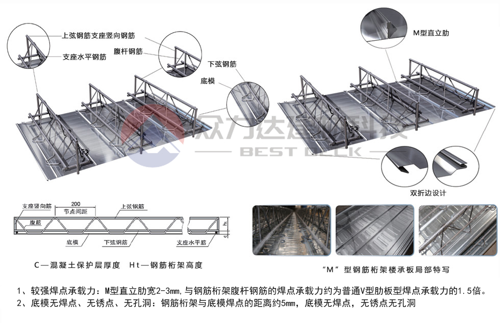 TD7鋼筋桁架樓承板細節(jié)圖